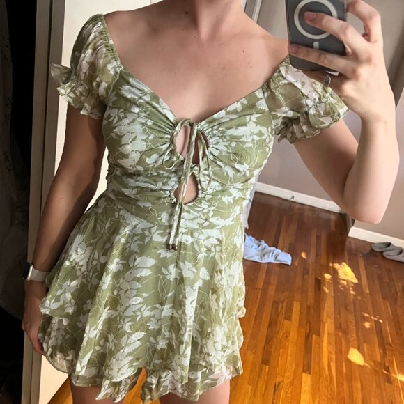 Green Floral Rumper - Picture 1 of 5